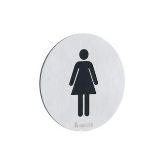 Smedbo FS956 Ladies Restroom Sign in Brushed Stainless Steel
